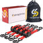 4 Correas Retráctiles 1pulg x6ft Mango Acero Goma Ganchos S 1500lb