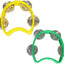 Pandereta mini campana percusión 1 verde 1 amarillo