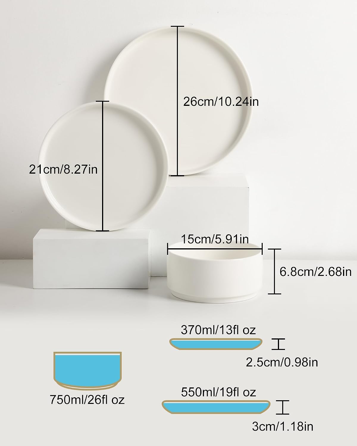 Set 12 Pzas Vajilla Porcelana Cocina Comedor