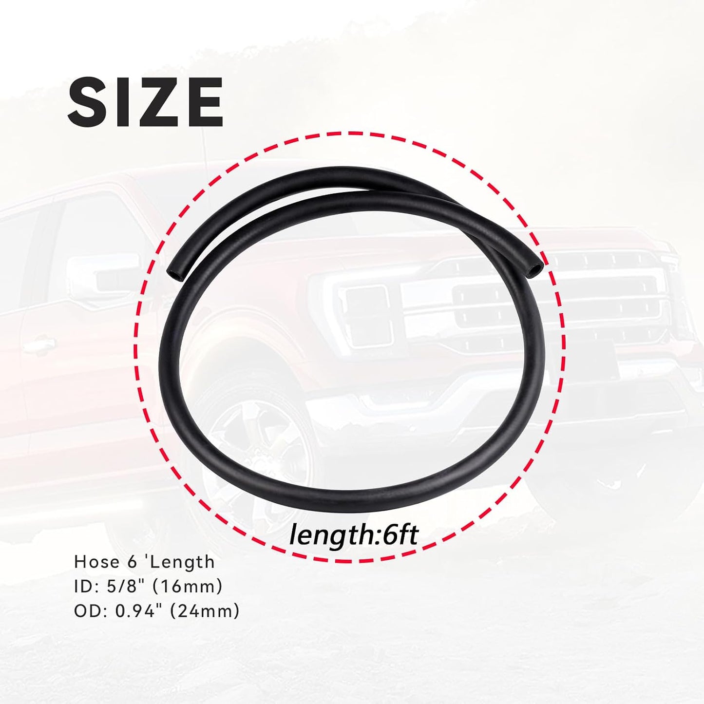 Manguera calentador 6' ID 5/8" (16mm) comp coches camiones