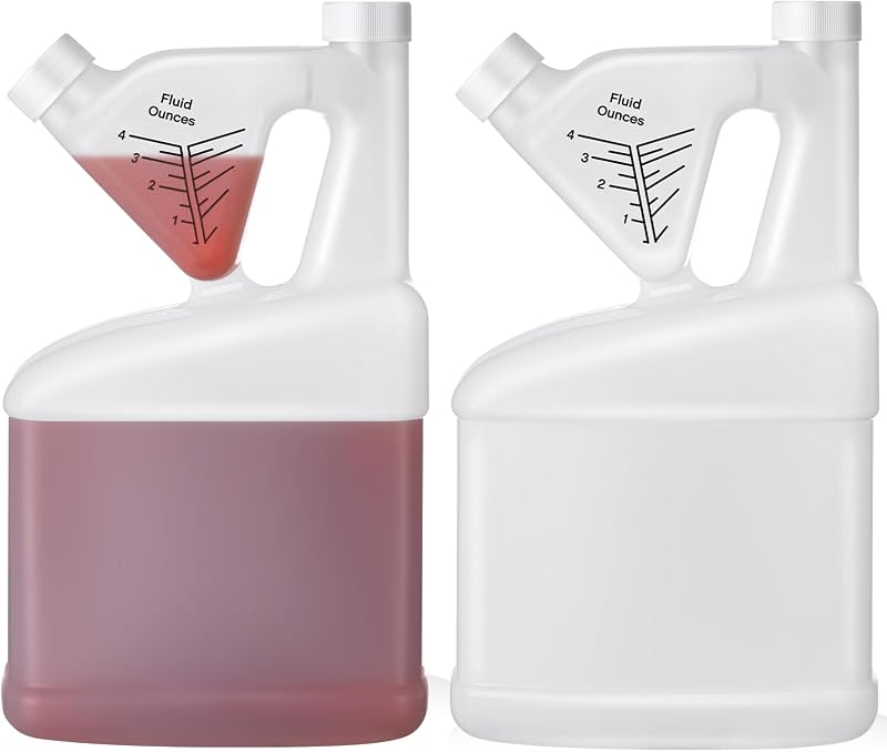 2 Botellas Plástico HDPE 64oz para Medir 4oz