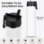 Botella agua aislada acero inox 22oz con popote doble pared