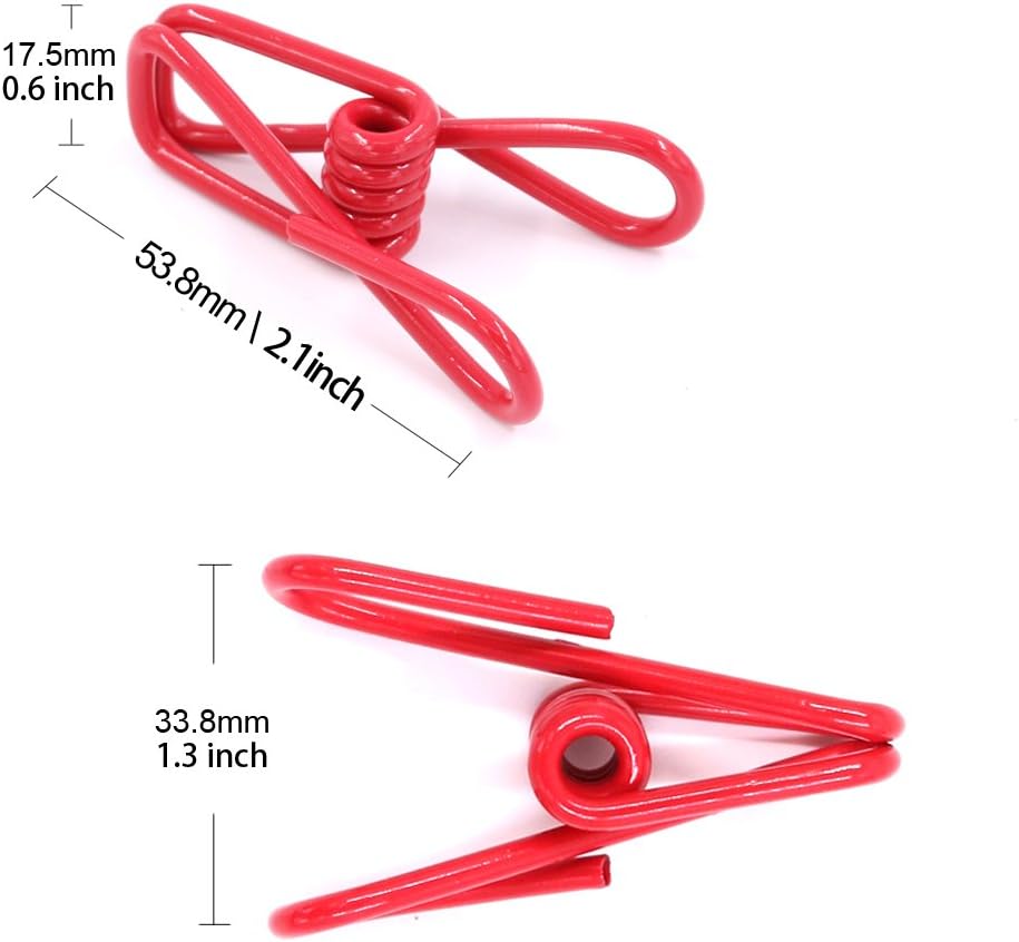 50 Clips Metal Multiusos para Ropa Oficina y Bebé Varios Colores