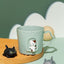 Taza cerámica diseño gato figura hecha a mano regalo niños