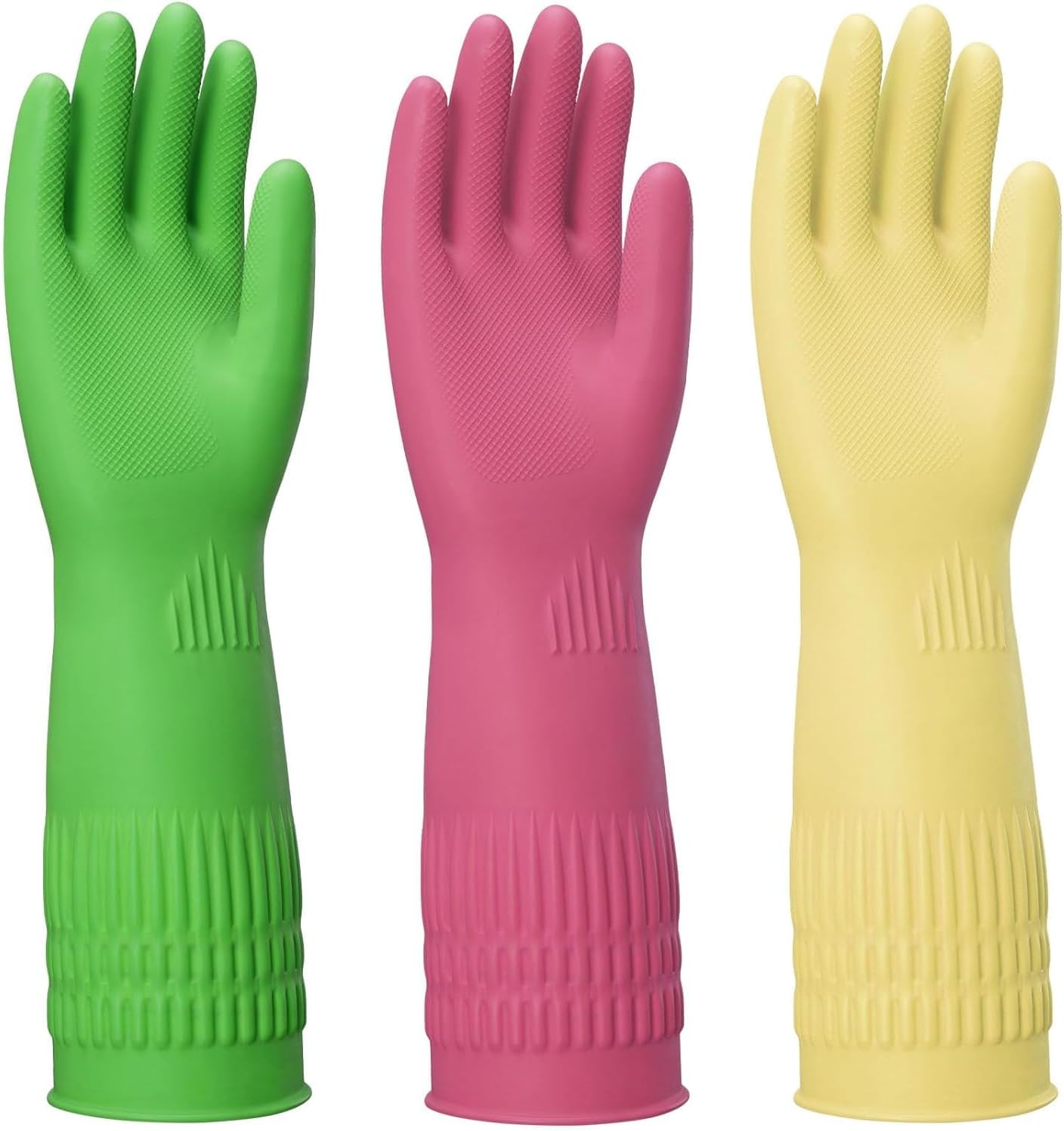 3 Pzas Guantes Goma Reutilizables Antideslizantes 15pulg