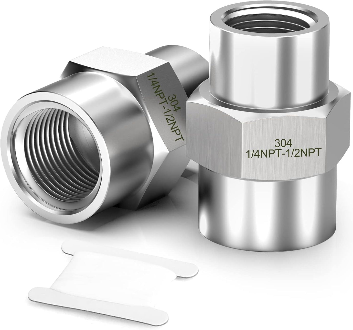 2 Pzas Acoplamiento Tubo Hembra 1/2x1/4 Acero Inox 304