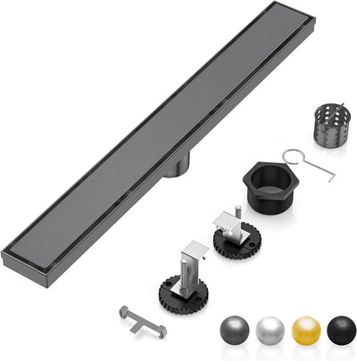 Drenaje lineal ducha acero inox 36pulg gris con panel