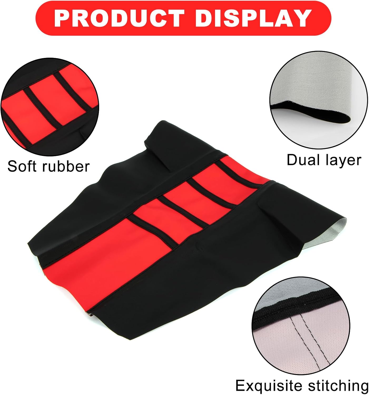 Funda asiento bicicleta universal goma suave rojo