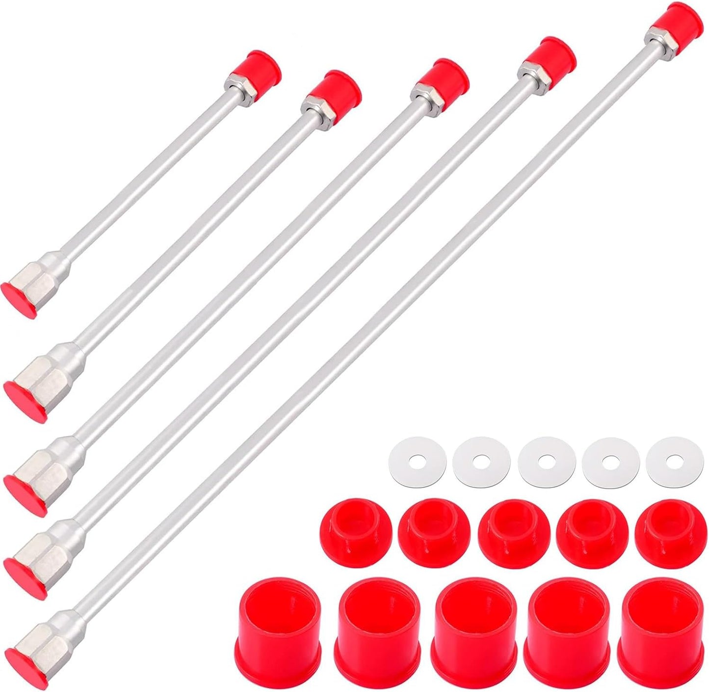 5 Pzas Poste Extensión Pulverizador Sin Aire 20-100cm Rojo