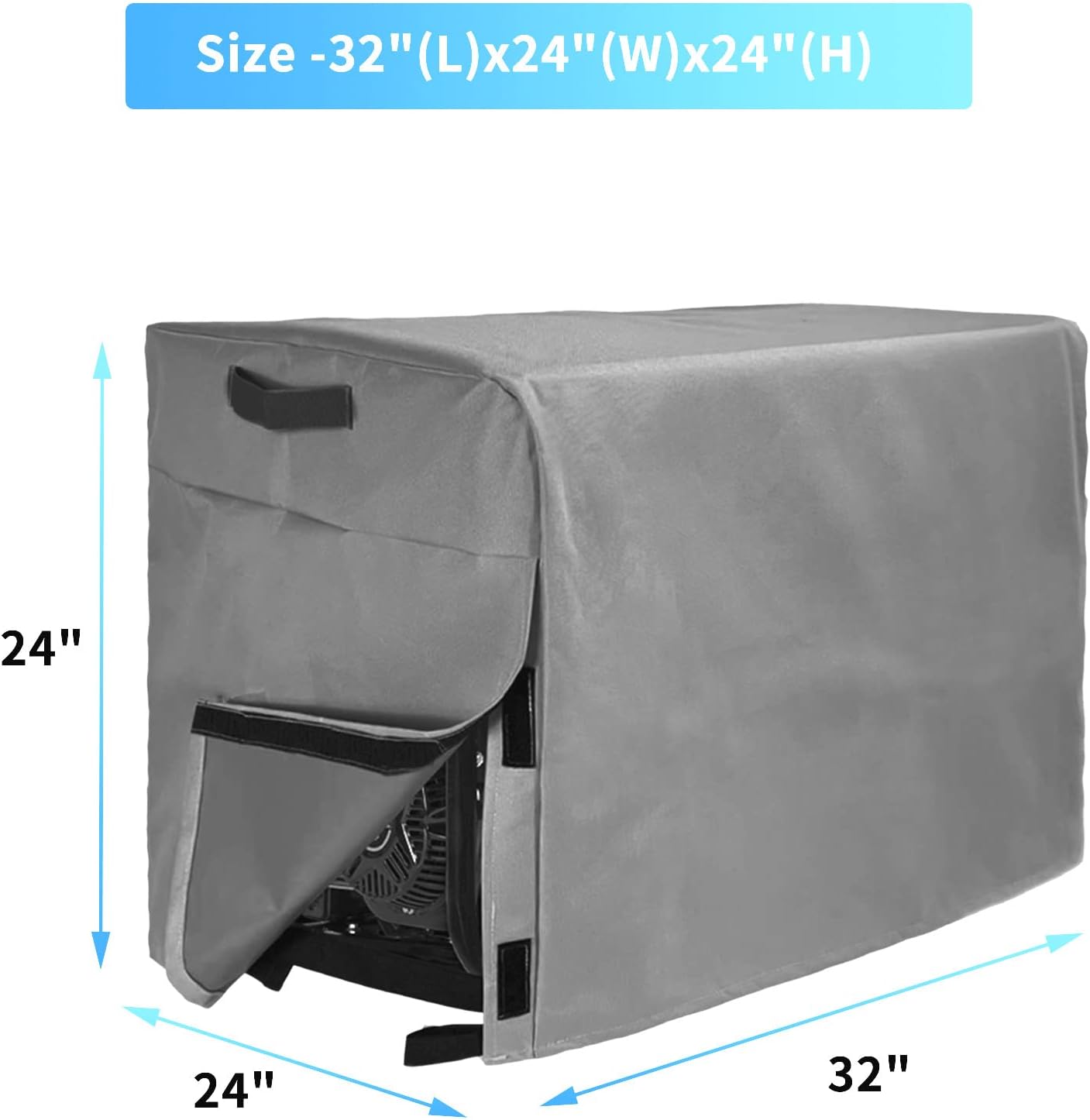 Cubierta generador impermeable 32x24x24" 600D poliéster gris