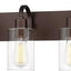 Aplique pared baño 5 luces metal bronce frotado