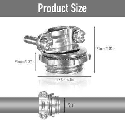 50 Uds Abrazadera Conducto Metálico para Cables Plata
