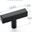 30 Pomos negros mate 2" para cajones cocina
