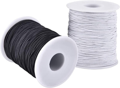 Cuerda elástica para pulseras 1mm resistente en blanco y negro