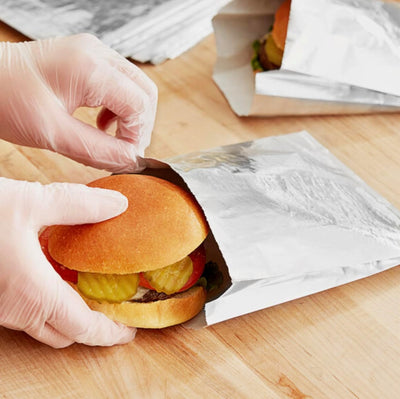 Envolturas hamburguesas aluminio 100uds resistentes grasa