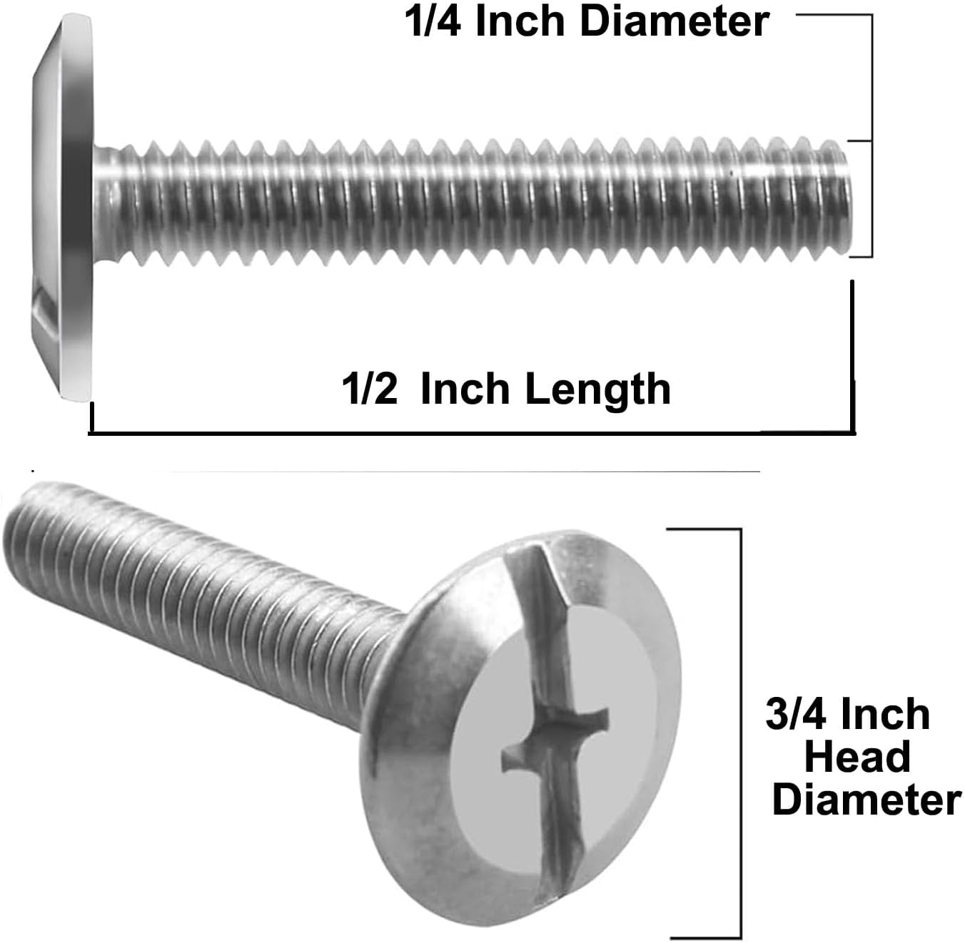 Pernos acero inox 1/2 pulg 18-8 6 a 100 pzas