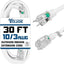Cable extensión 30ft 15A resistente con extremo iluminado
