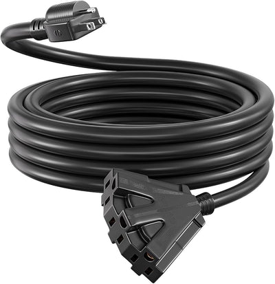 Cable extensión exterior 12/3 15 ft 3 tomas SJTW 12 AWG