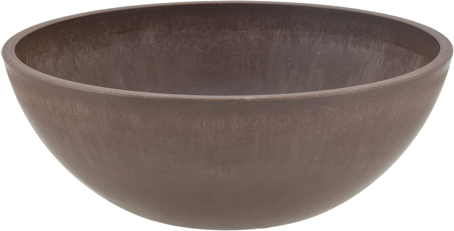 Maceta baja plástico piedra/madera 8pulg para suculentas
