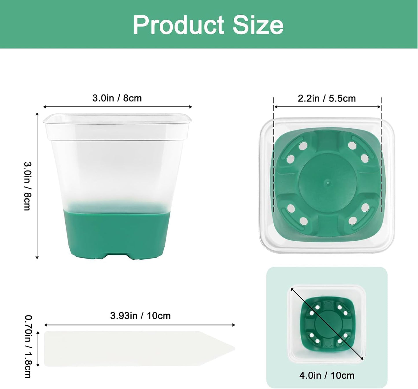 30 Pzas Macetas Plástico 3" Base Silicona Drenaje