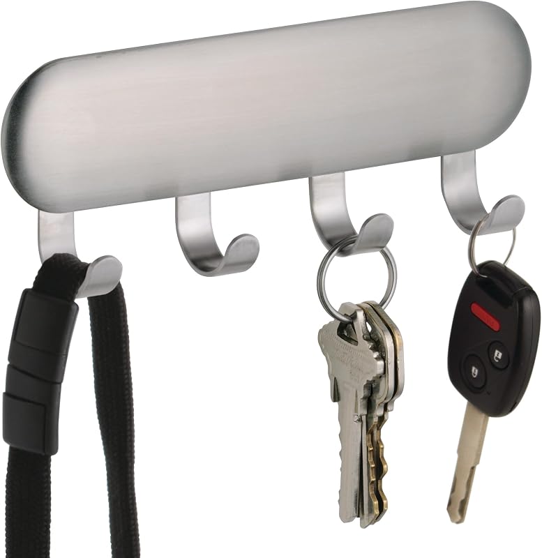 Organizador llaves autoadhesivo 4 ganchos acero inox