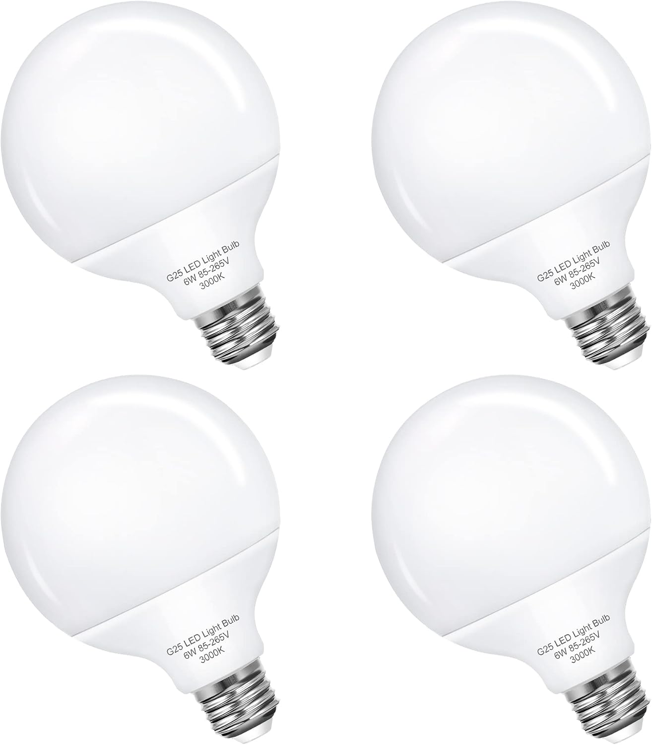 Bombilla LED G25 E26 3000K blanco suave para espejo