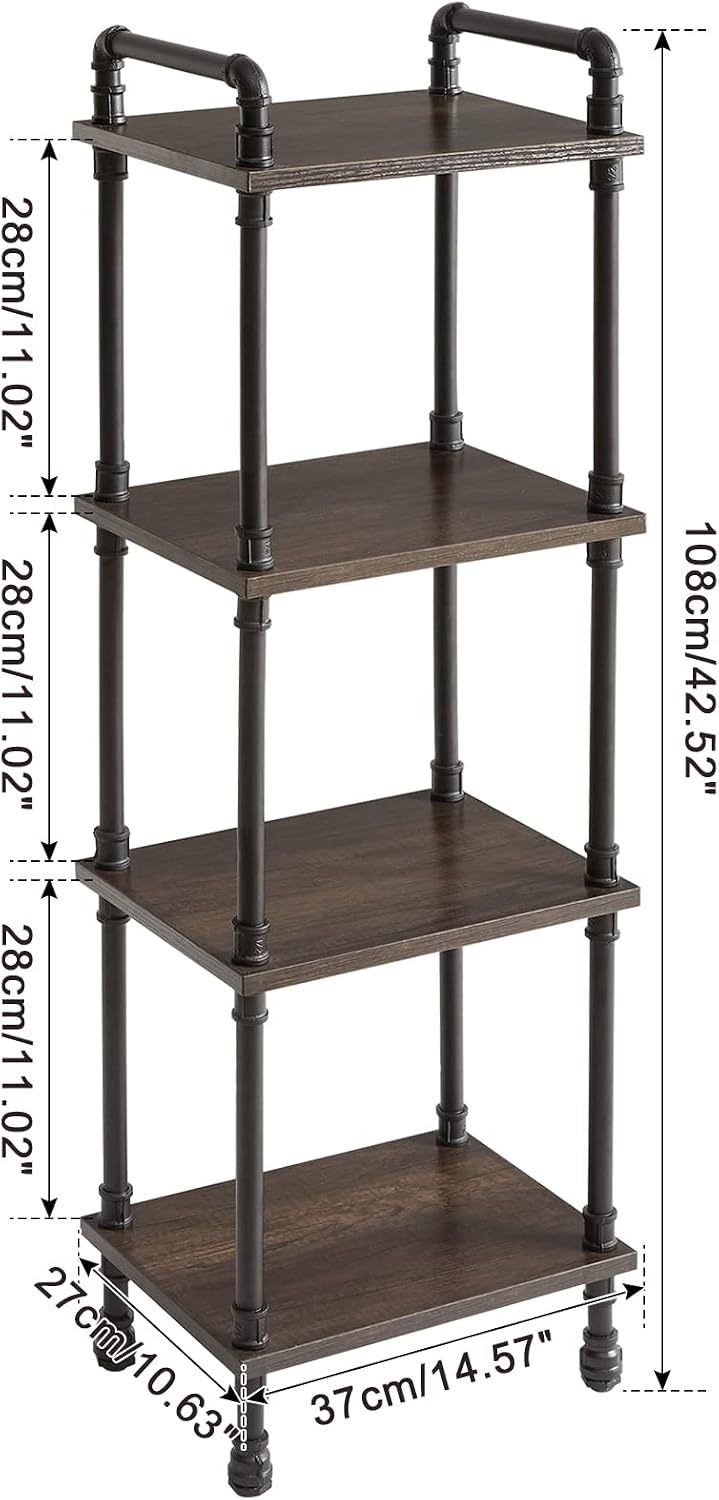Estante 4 niveles estilo vintage sala cocina negro gris