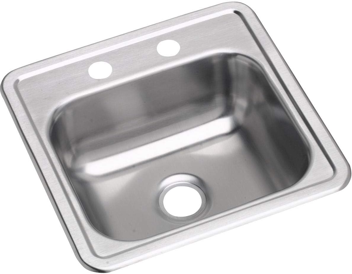 Fregadero barra un solo tazón acero inox 15x15pulg