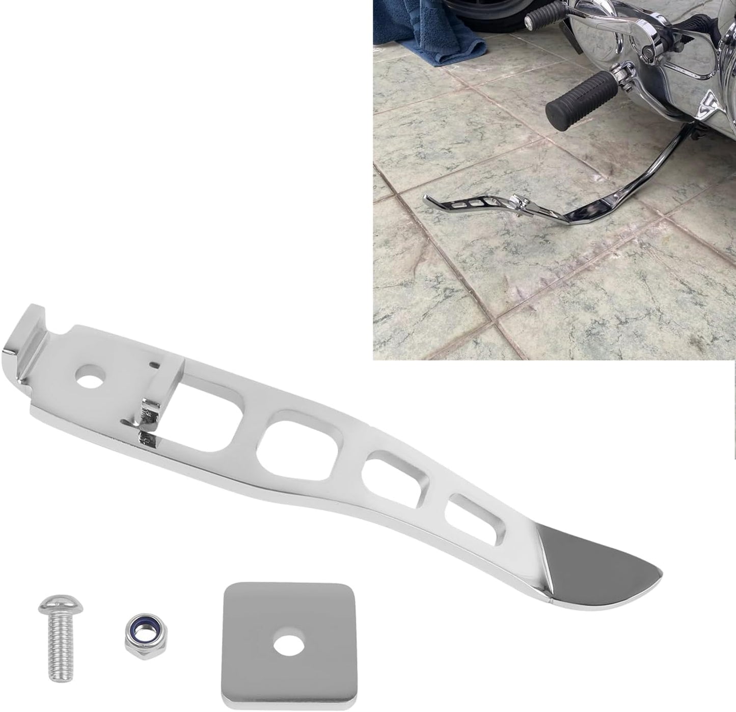 Extensión soporte lateral Jiffy Harley Dyna 93-17 cromo