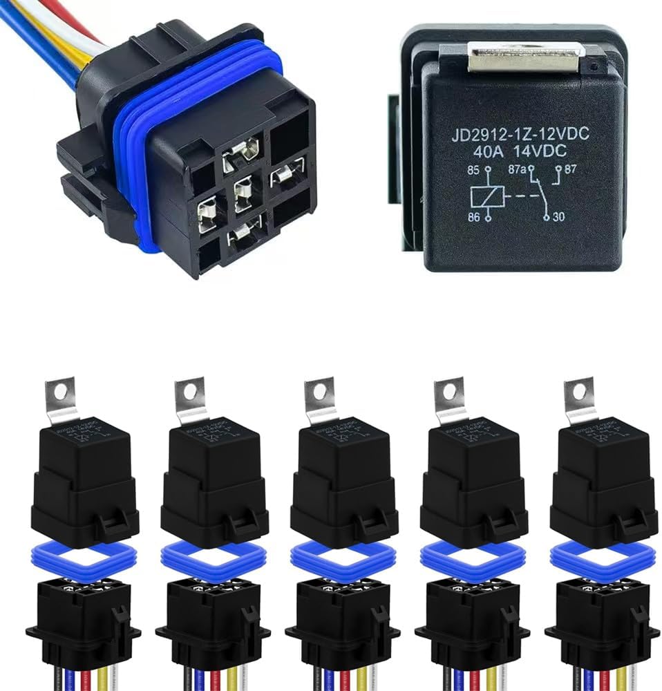 Kit relé automotriz impermeable 5 pines 12V pack 5