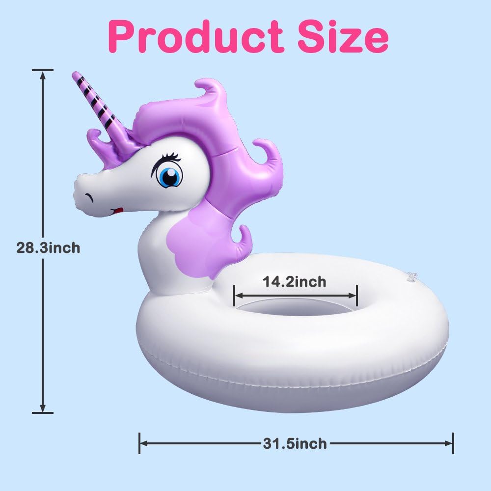 Flotador unicornio para niños anillos natación verano