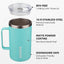 Taza café acero inox doble pared 25oz con 2 tapas sin BPA