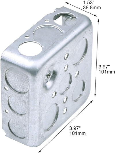 20 Cajas Eléctricas Cuadradas 4pulg Metal Galvanizado
