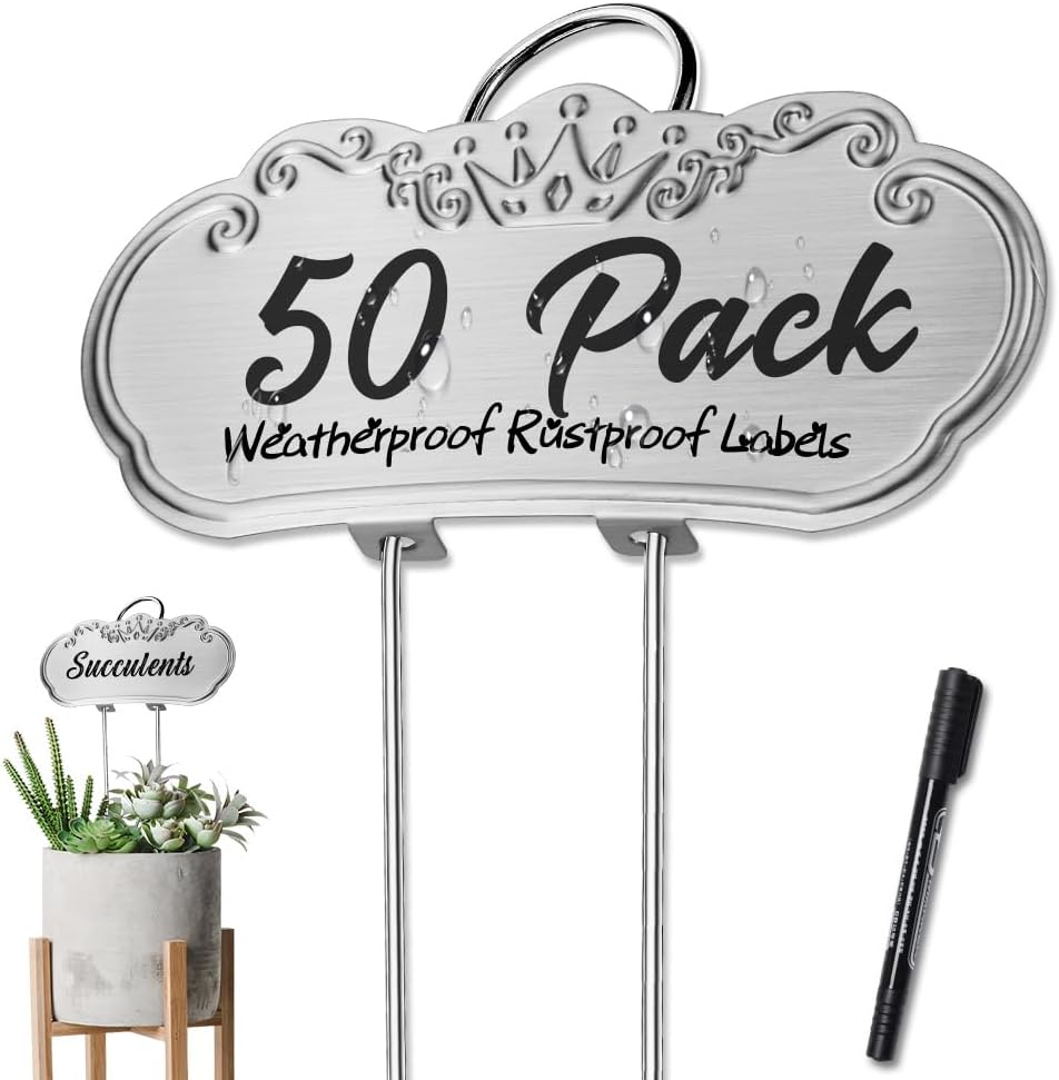 50 Etiquetas Metálicas Acero Inox 304 para Jardín