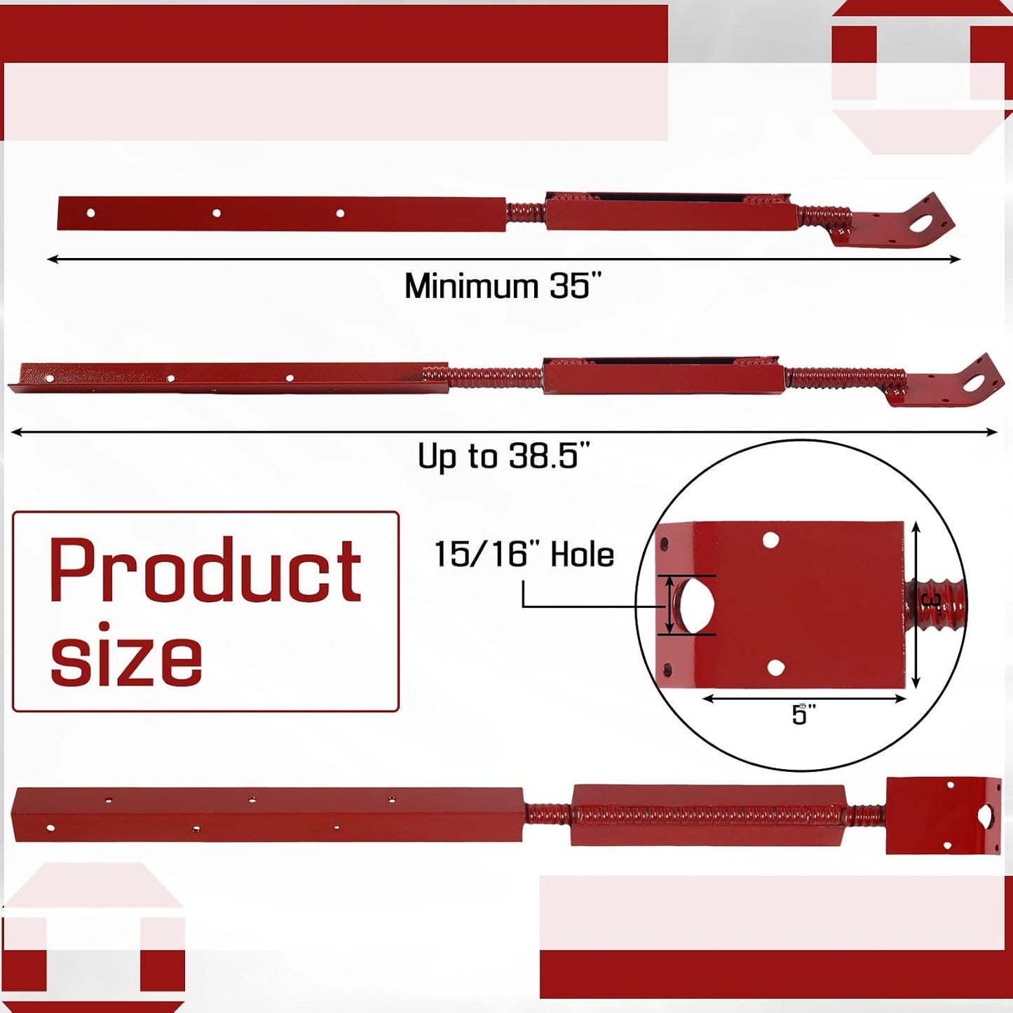 Alineadores hormigón ajustables 35-38.5pulg placa 5x3pulg