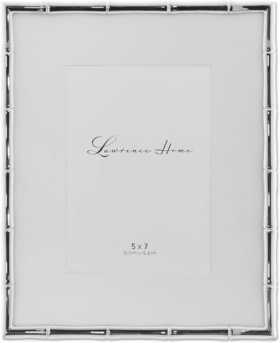 Marco metal diseño bambú 8x10 5x7 plateado