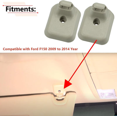 Clip retención soporte visera solar Ford F150 09-14 beige-gris 2uds