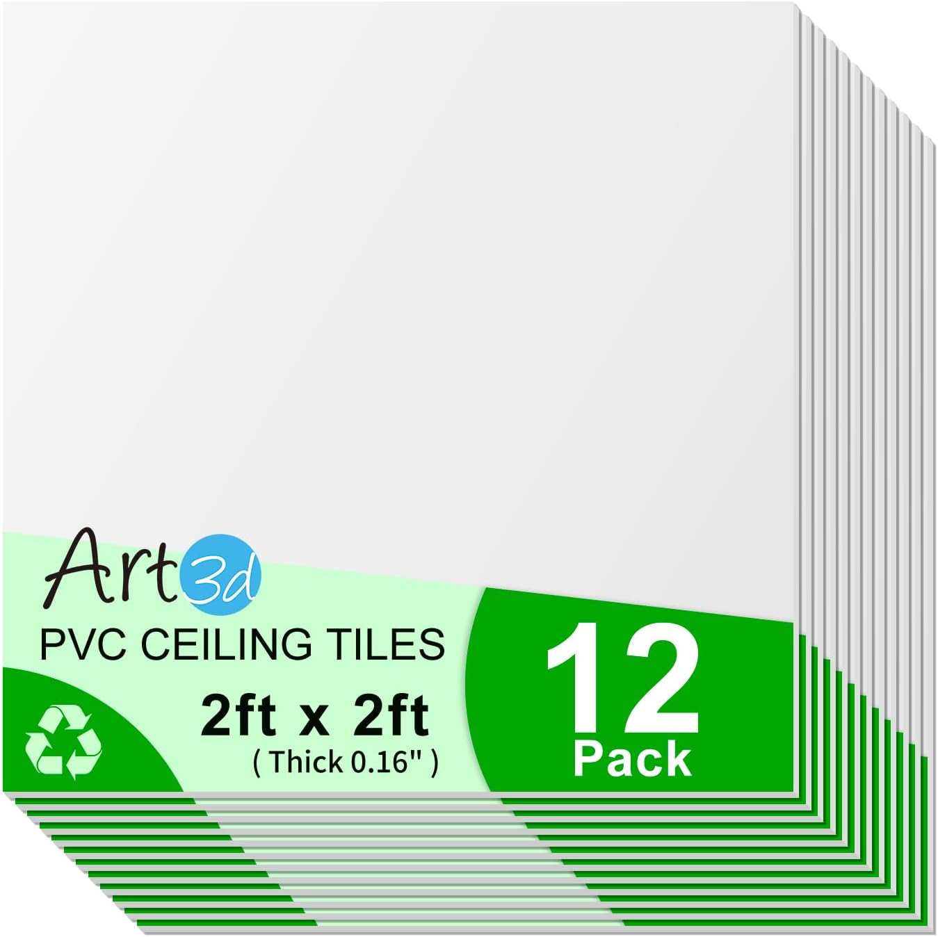 Azulejos techo PVC 24x24pulg 12 pzas color blanco