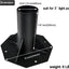 Base poste luz exterior anclaje brida metal negro
