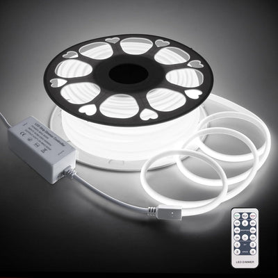 Tira LED COB impermeable 100ft 120V luz súper blanca