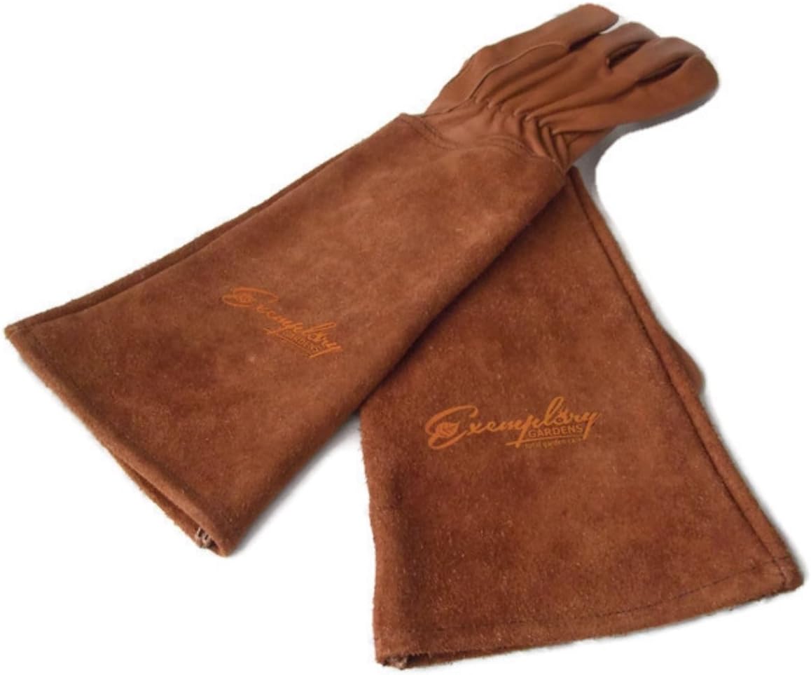 Guantes poda cuero cabra espinas protege brazos hasta codo
