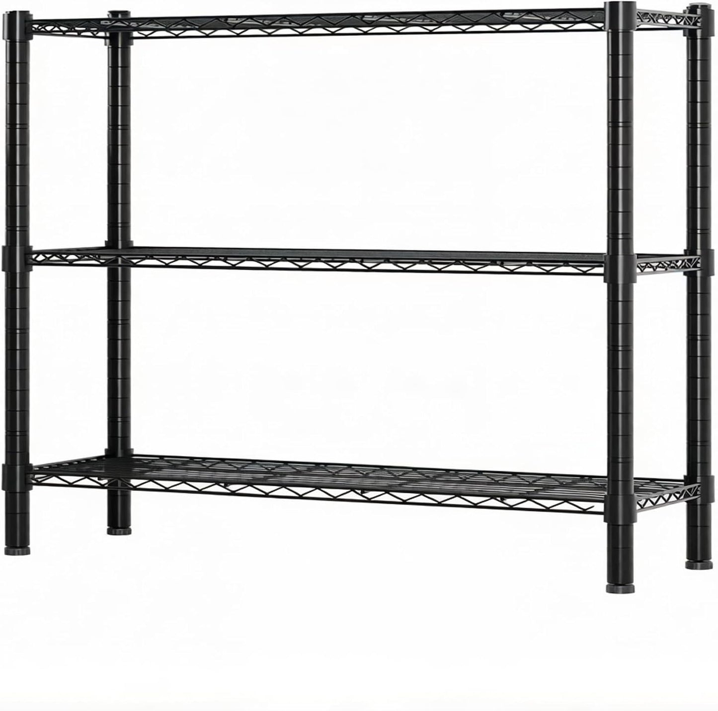 Estantería metal ajustable 36x14x32" 3 niveles negro