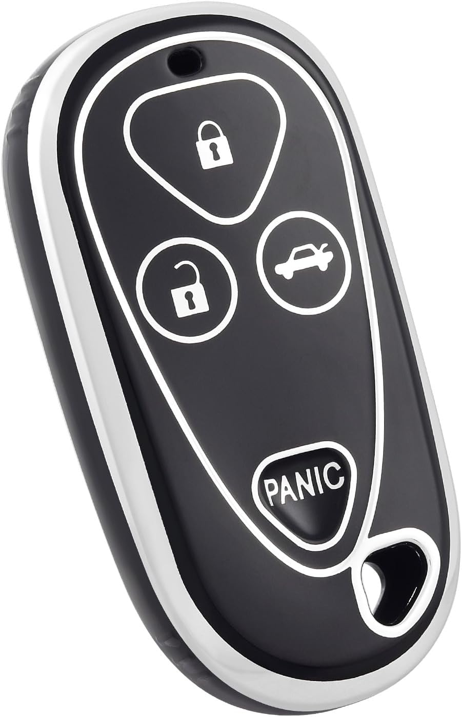 Funda llavero TPU suave para Acura Plata Negro