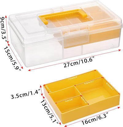 Caja plástico con divisores removibles arte manualidades