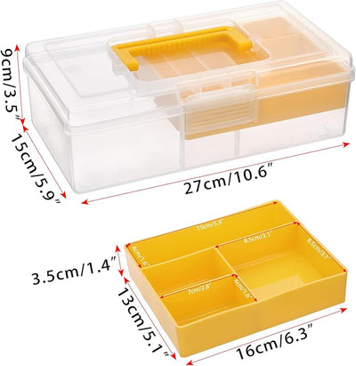 Caja plástico con divisores removibles arte manualidades