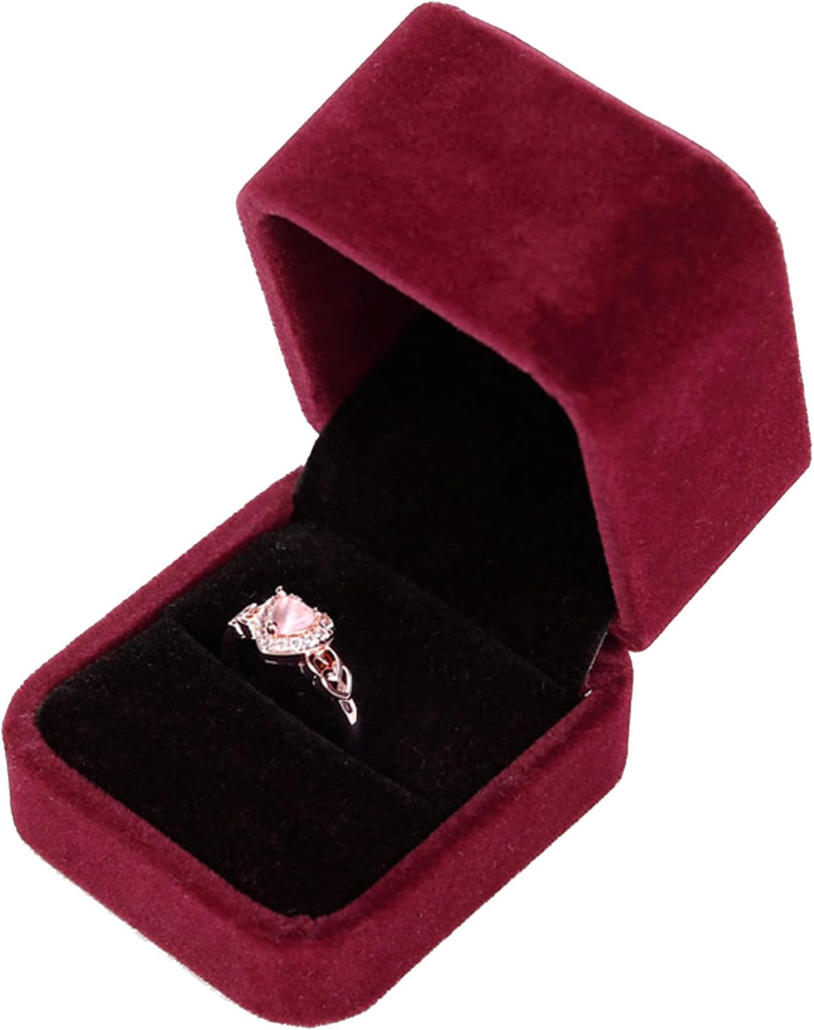 2 Cajas Terriopelo para Anillos y Pendientes Regalo Joyas