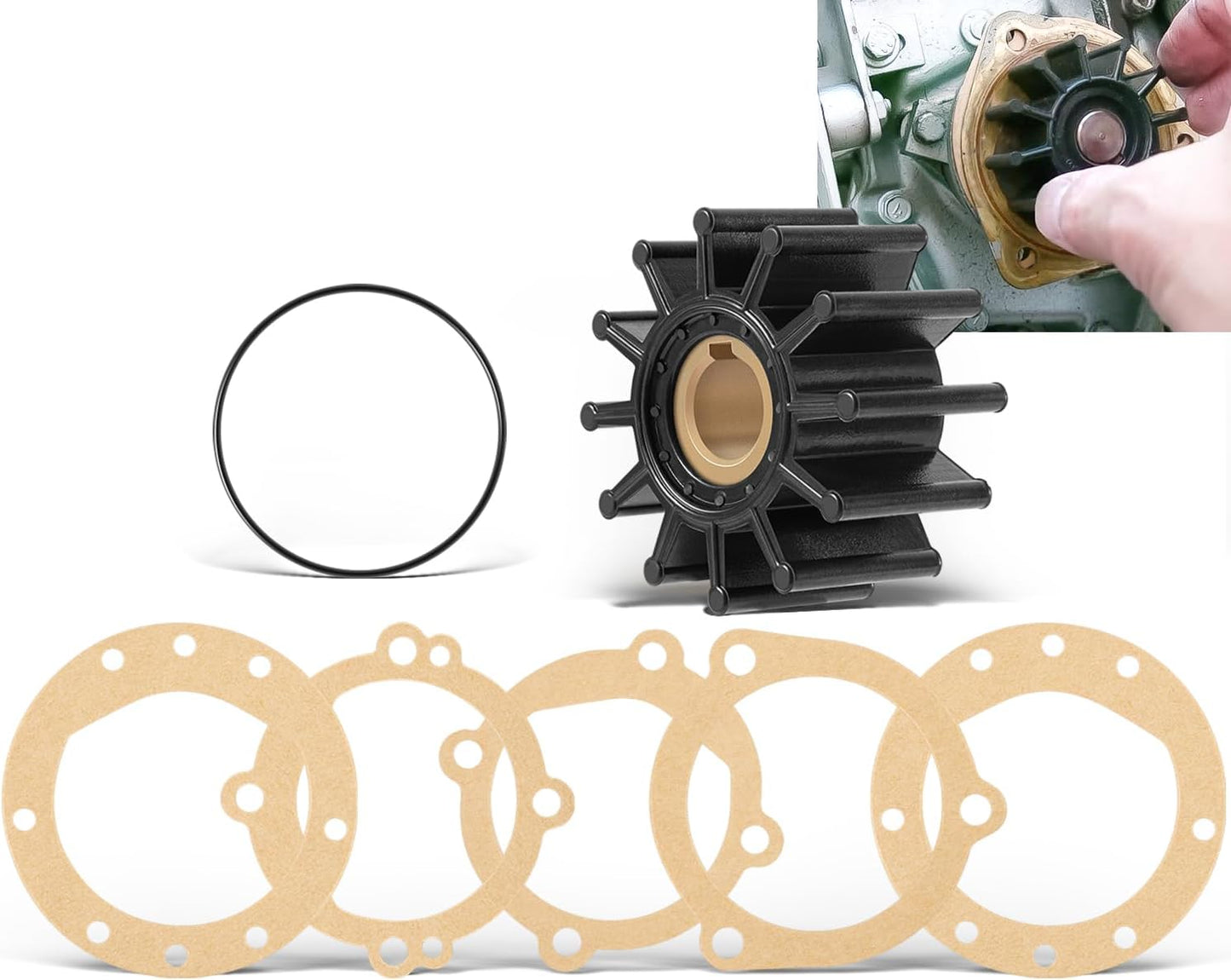 Kit impulsor bomba agua 12 cuchillas repuesto Sherwood