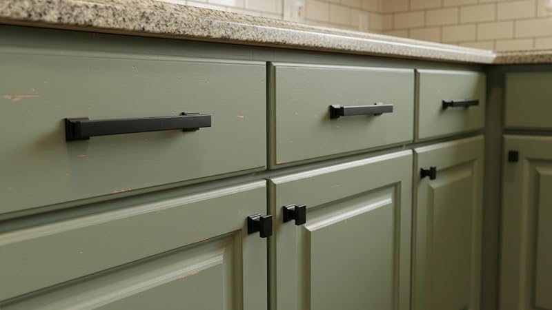 15 Tiradores Gabinete Negro Mate 3.78" para Cocina