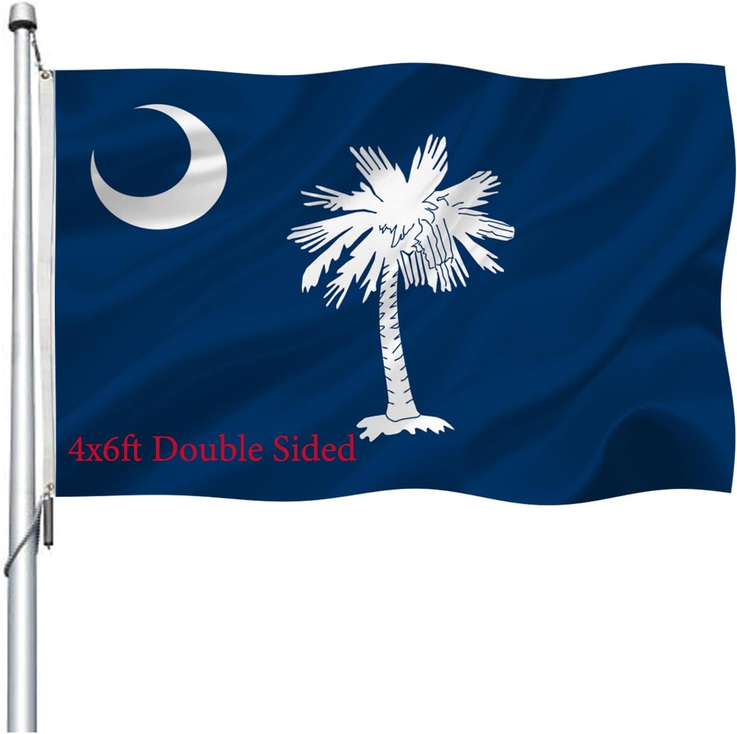 Bandera SC doble cara 4x6" latón Palmetto exterior