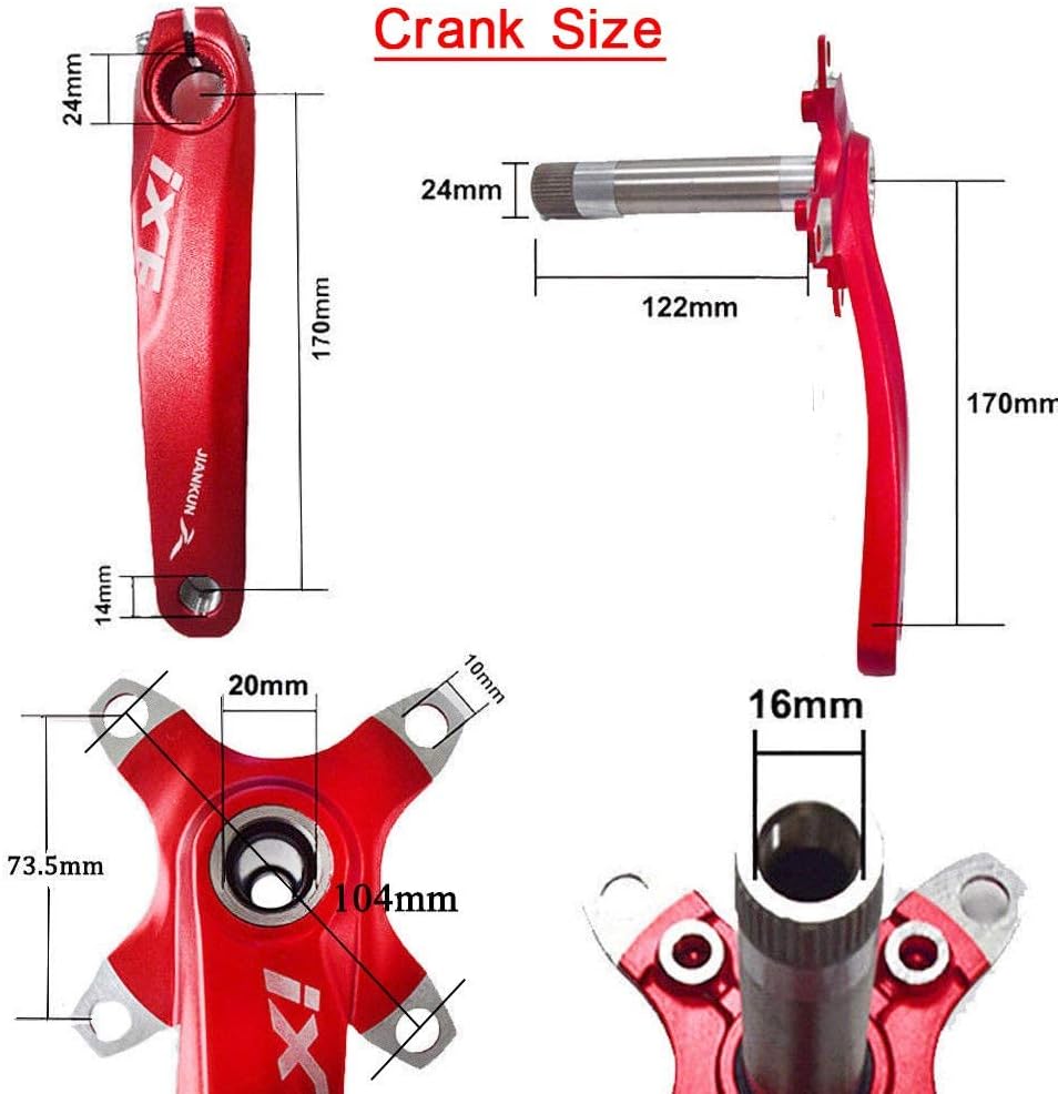 Set bielas aluminio BCD 104 30-52t bicicleta mtb carretera